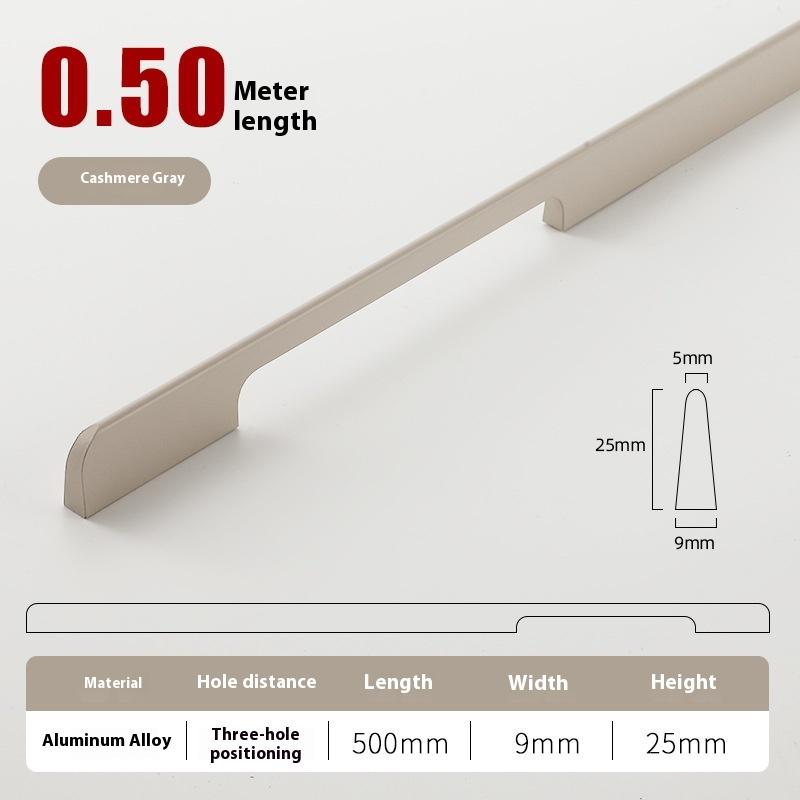 Solid Black Lengthening One Meter Cabinet Long Handle Modern Simple Lengthening Cabinet Door Handle