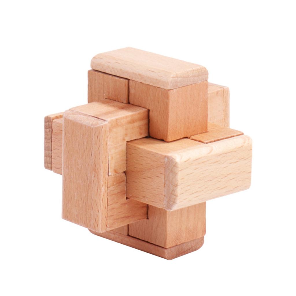 Children's Educational Gift Set: Mortise And Tenon Kongming Lock, Luban Lock, Complete Wooden Set
