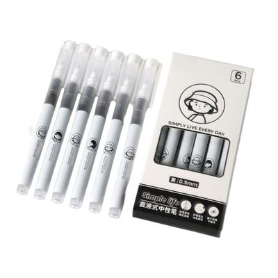 6 Pcs 0.5mm Gel Ink Pen Neutral Pen Black Ink Gel Pen Signing Pen Gel Pen Straight Liquid Pen for Journaling Writing