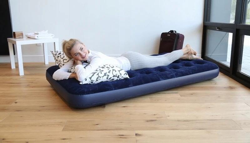 Single Inflatable Mattress For Inflating, Portable, Foldable, Flocked