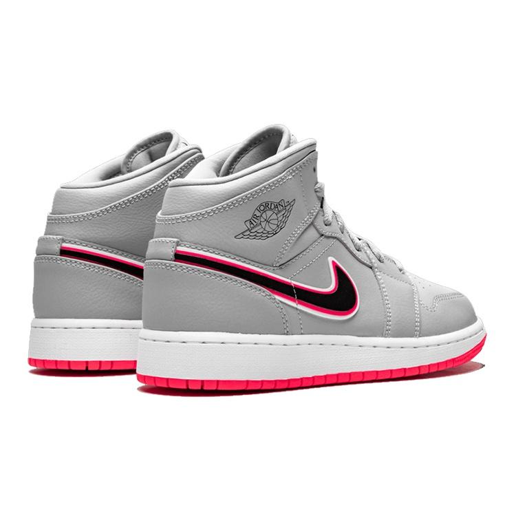 (GS) Air Jordan 1 Mid 'Wolf Grey Pink' Kids' 555112-060