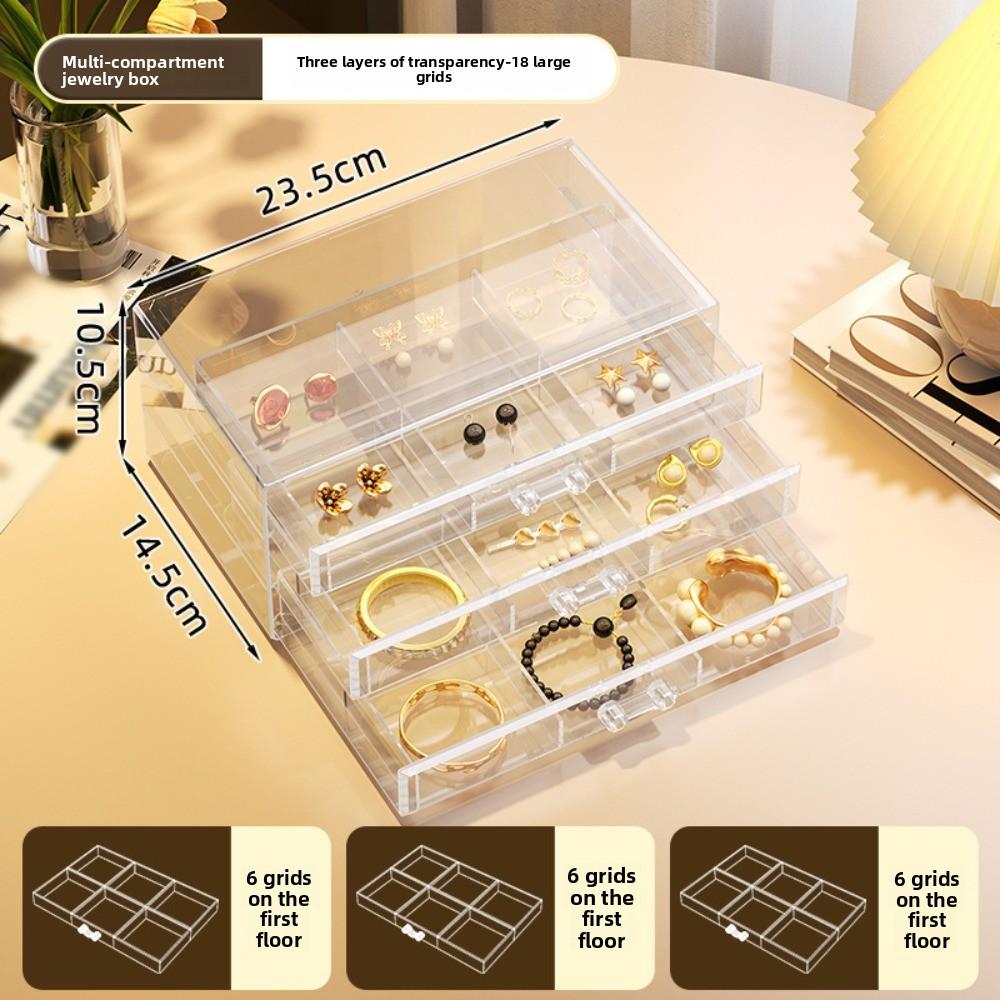 Boîte de Rangement de Bureau Type Tiroir Rack Acrylique Boîte de Finition pour Dortoir Étudiant Rangement Transparent pour Papeterie Cosmétiques