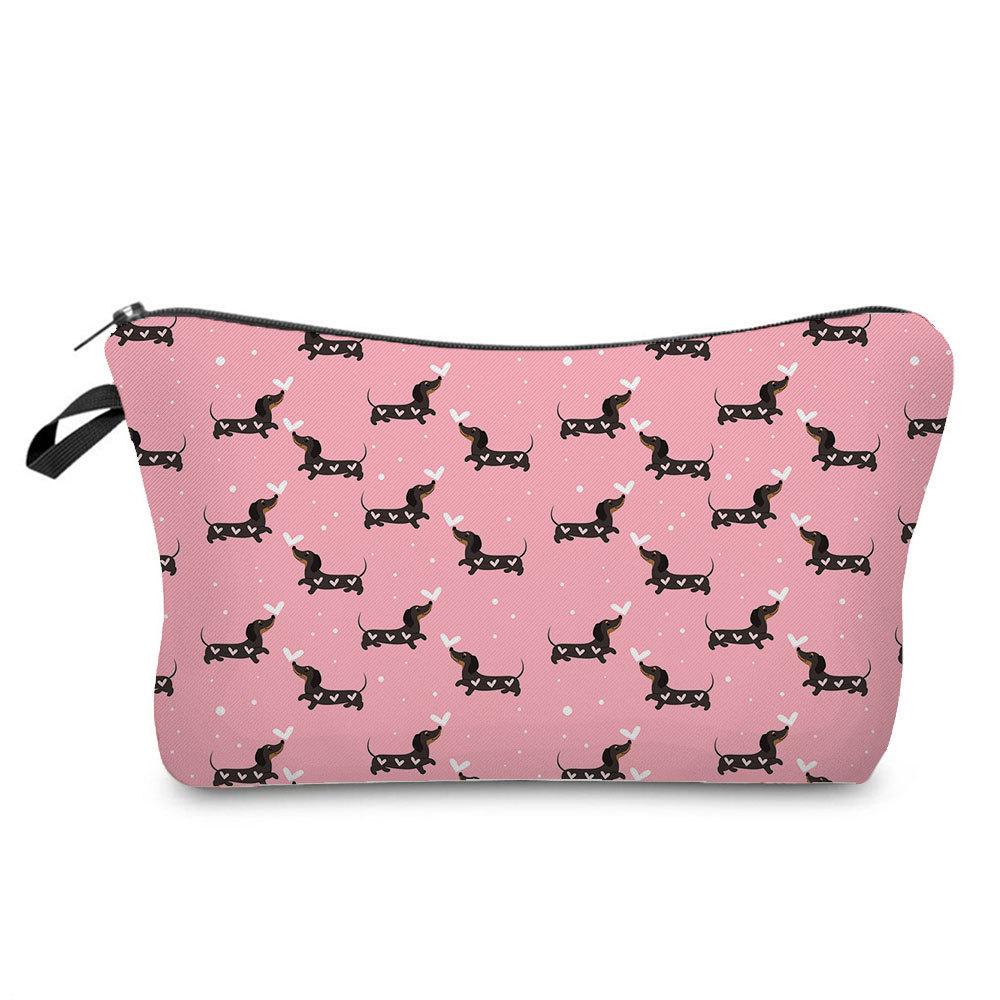 Women Dog Print Cosmetic Bag Toiletries Organize Travel Storage Case 6357 CLE