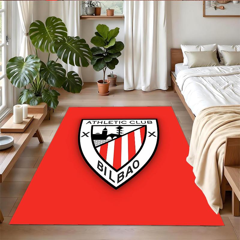 Anti‑Slip Crystal Velvet Floor Rug, Athletic Bilbao Design Carpet for Indoor Living Bedroom Home Decoration