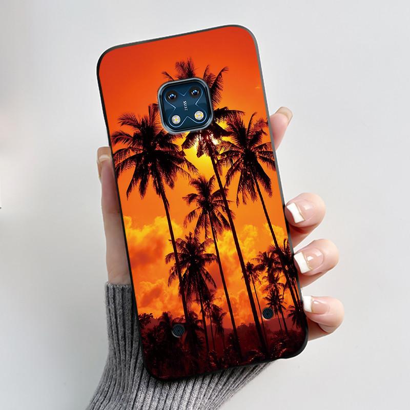 Jelly Color Simple Black Case For Nokia XR20 Popular Little Girl Viral Lucky Pattern Shell With Shockproof Bumper Soft Cover
