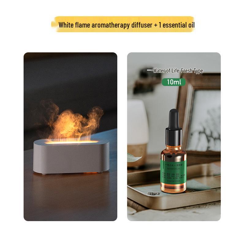 Seven-Color Simulated Flame USB Aroma Diffuser for Home and Office