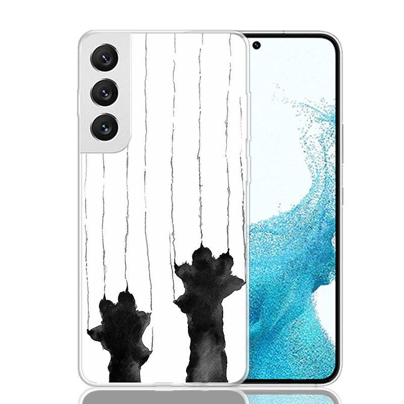 Cat Footprint Funny Paw Cute Phone Case For Samsung Galaxy S26 Ultra S23 S24 S25 Edge S20 FE S21 S22 Plus Soft Print Shell Cover
