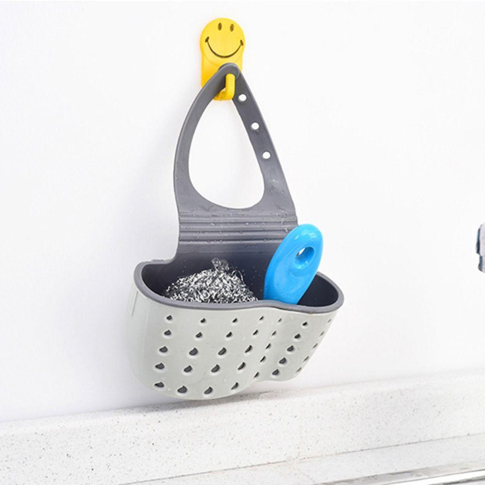 Kitchen Organizer Soap Hanging Non Perforated Storage Rack Drain Basket Storage Bag Sink Basket