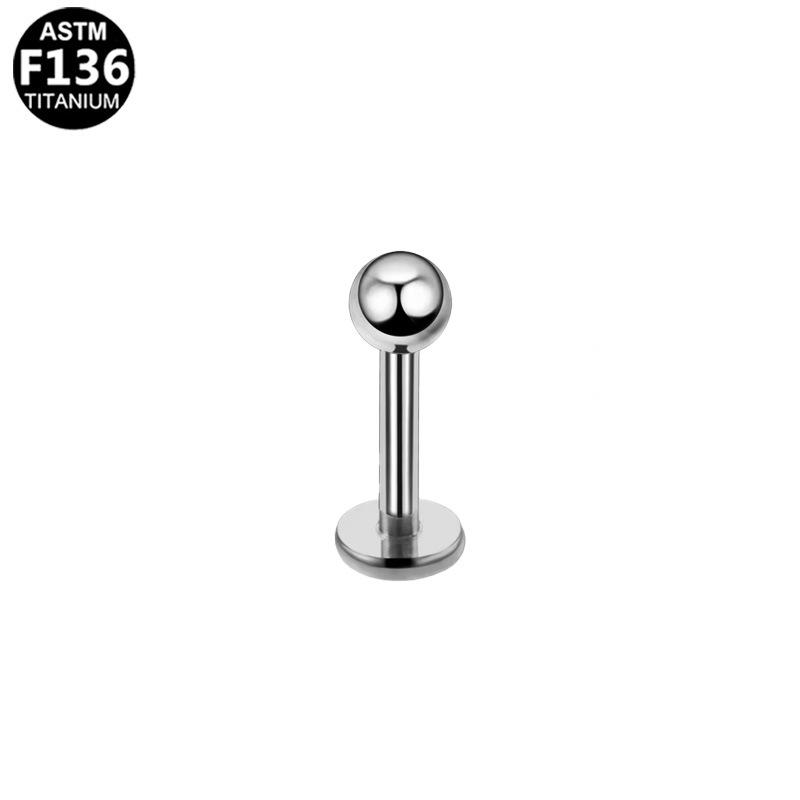 Elegant Simple F136 Titanium Threaded Korean-European Stud Earrings for Cartilage