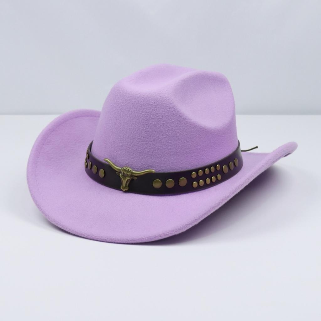 Popular cowhead jazz hat, vintage ethnic style wide-brimmed woolen hat, British gentleman's conical felt hat