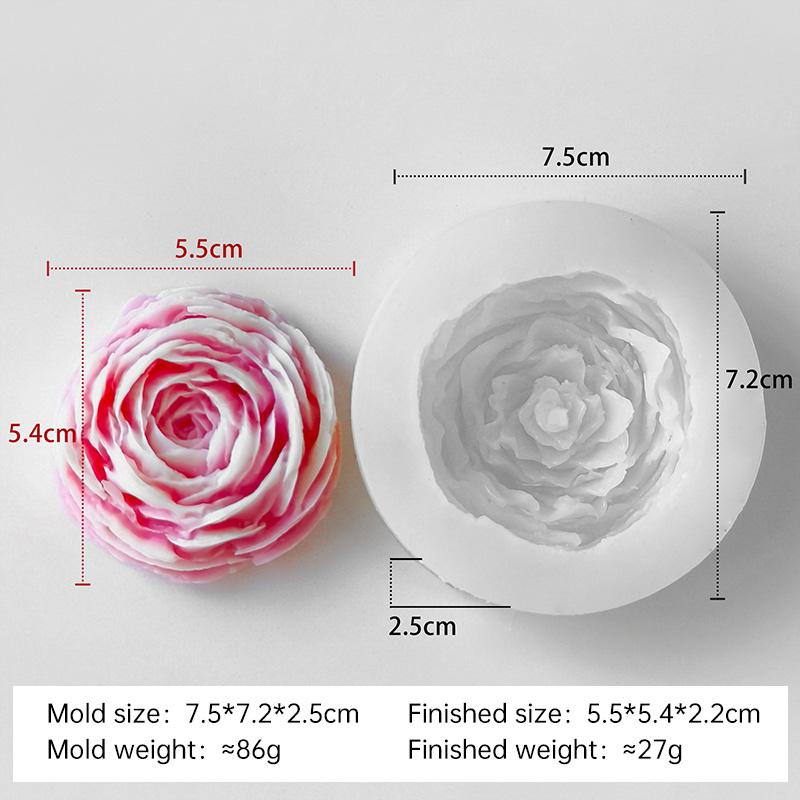 

3D Rose Flower Silicone Mold Handmade Soap Aroma Candle Resin Ornaments Mould DIY Candy Chocolate Making Molds