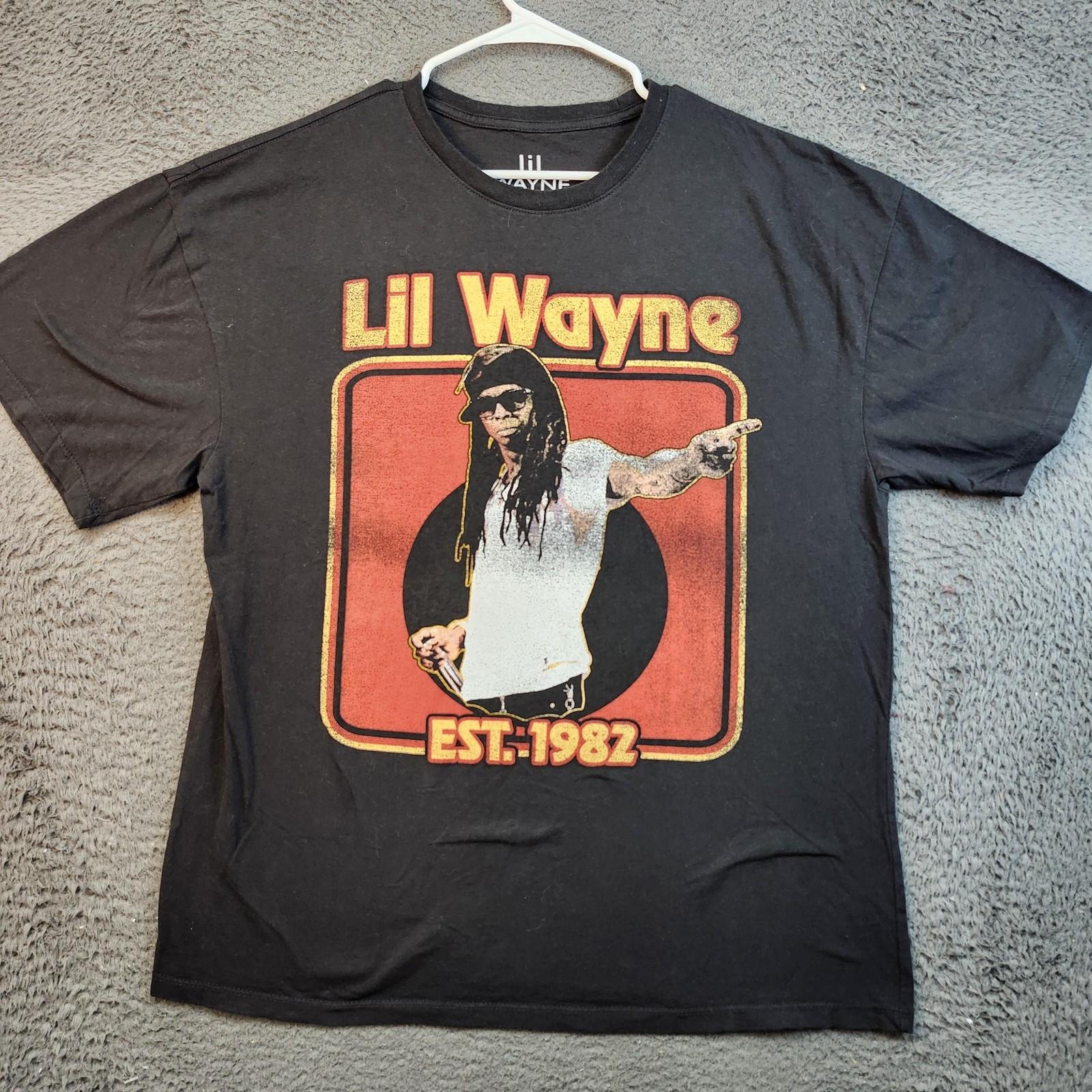 Lil Wayne Shirt Mens Small Medium Black Graphic EST 1982 Rap Hip Hop Unisex T-Shirt S