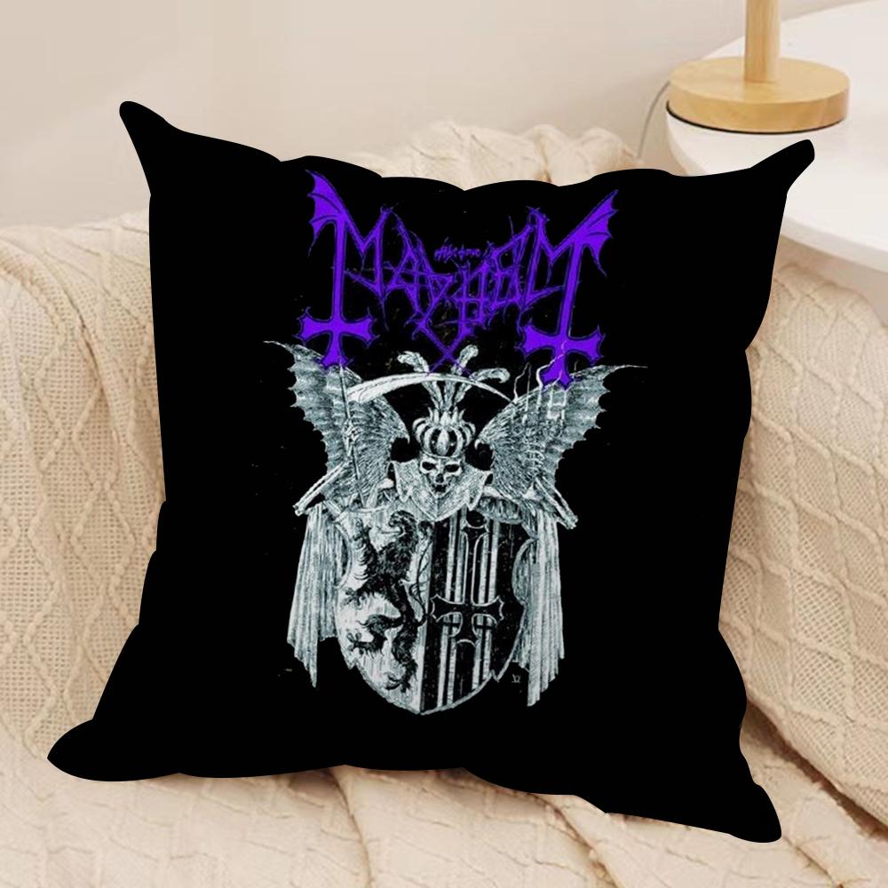 Live In Leipzig MMayhem Burzum Cushion Cover Soft Plush Fabric DoubleSided Printed Sofa Cushion Cover for All SeasonsHomeDecor