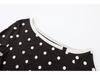 Spring 2026 Retro Polka Dot Off-the-Shoulder Long Sleeve Designer Top