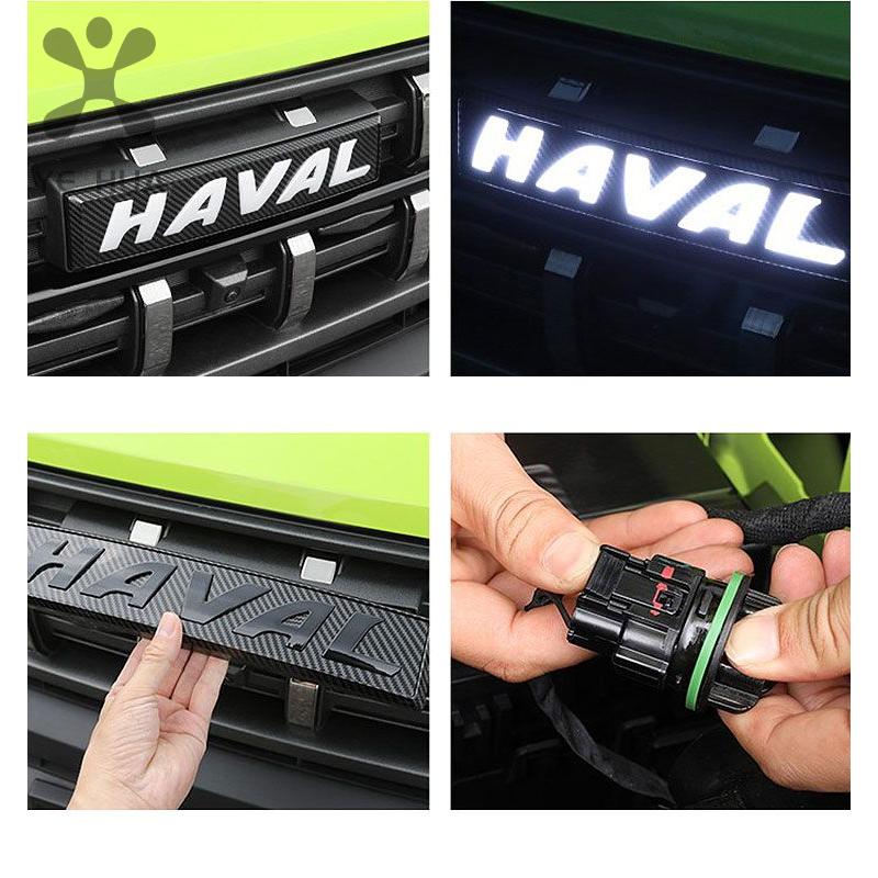 Car  LED Front Badge Light Emblem Auto Decal For Great Wall GWM Haval Dargo 2021 2022 2023 Dargo X Haval Jolion 2021 2022 2023
