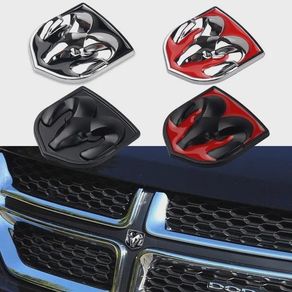 

Car Accessories 3D Car Metal Head Grill Tailgate Ram Head Sticker Metal Auto Emblem For Do//dge Ram 1500 Caliber Car Styling