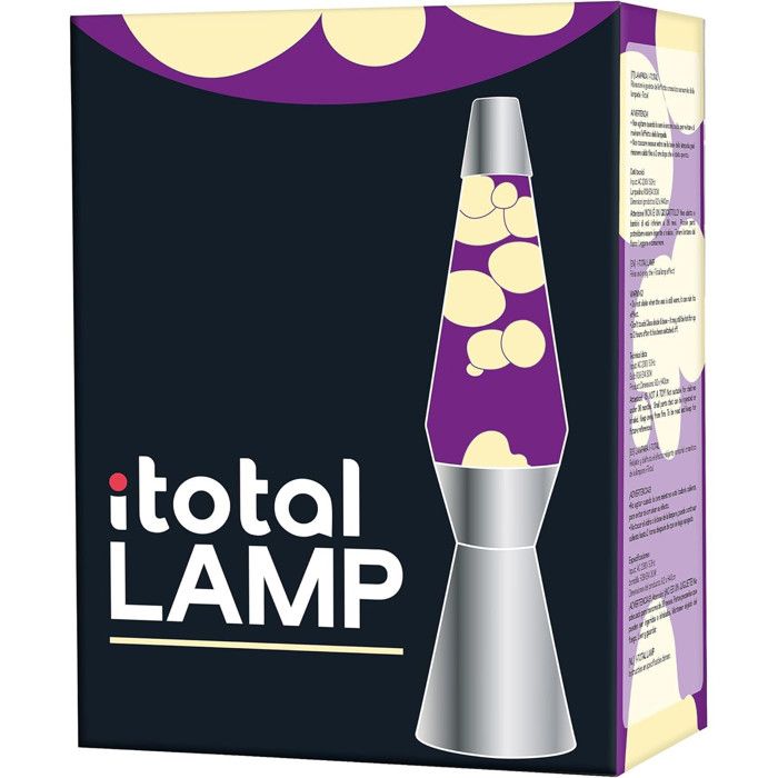 Itotal Xl1799 36 Cm Lava Lamp with Silver Base, Purple Liquid and Yellow Wax