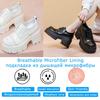 Fujin 9cm Genuine Leather Boots Autumn Female Women Boots Casual Spring Pumps Mary Jane Platform Wedge Flats Breathable Shoes