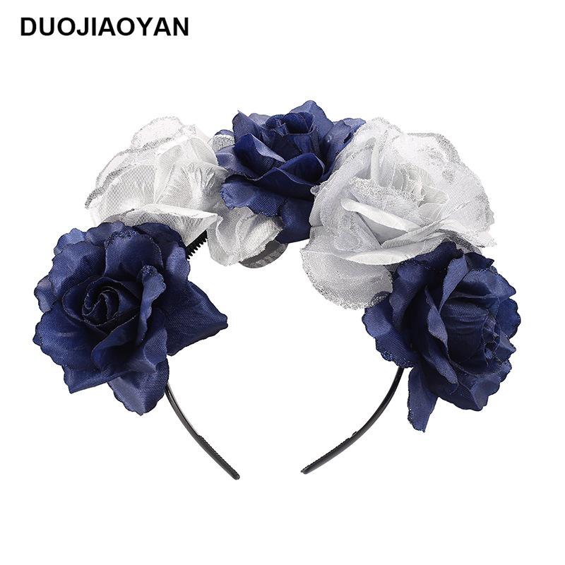 Halloween Flower Headband with Spider for Cosplay or Makeup Party