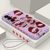 Coque Mode Motif Baisers Lèvres Pour Samsung Galaxy S26 S25 Ultra S24 S23 S22 Plus S21 FE A15 A16 A17 A35 A36 A54 A55 A56 5G Coque Souple