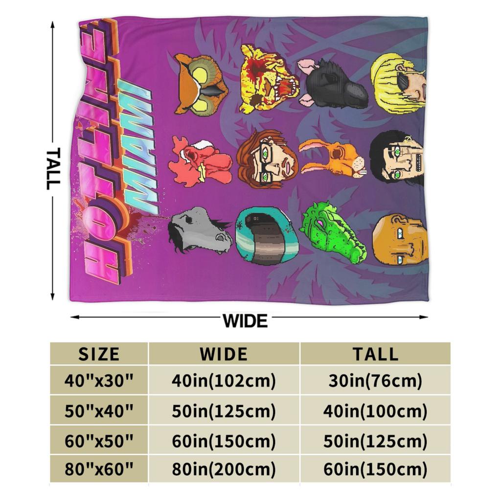 Hotline Miami Game Blanket Quality Soft Throw Blanket Winter Decorative Couch Bed Novelty Bedspread
