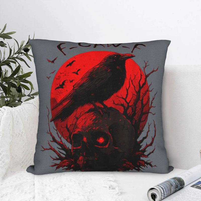 Capa De Almofada F Caw F Crow Funny Black Bird Red Moon Retr S разноцветный