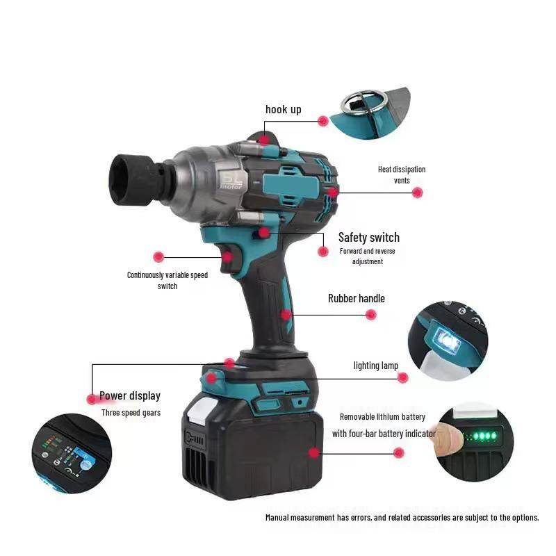 1000N High Torque Electric Impact Wrench for Auto Repair and Engineering