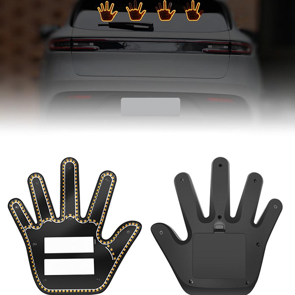 Hand Gesture Light for Car,Funny Gesture Finger Light for Car with Remote, LED Car Back Window Sign Car Gadgets