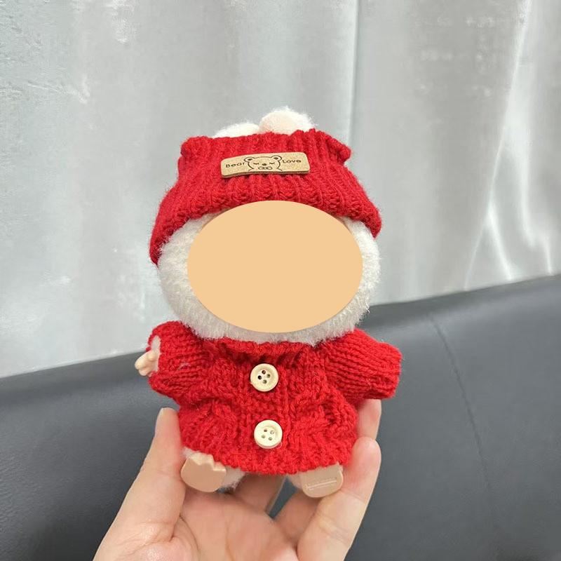 [Cloth Only] Winter Costume Accessories Suit for Plush Doll, New Year's Clothes Festive Sweater, Hat, Bag and Set.