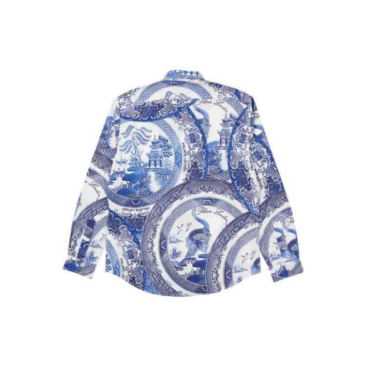 Palace China Plate Shirt Navy Unisex Tops Blue P22SHT111