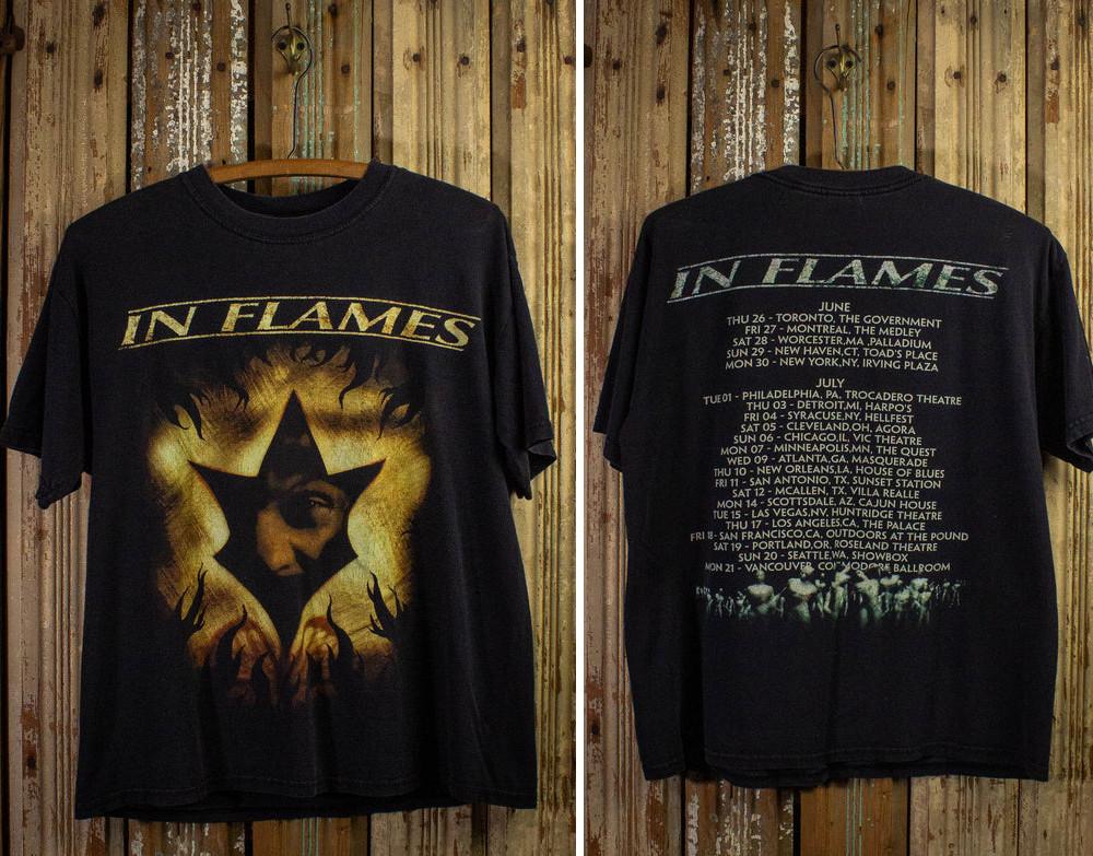 

Vintage In Flames Concert T Shirt 2003 Black Unisex T-Shirt S