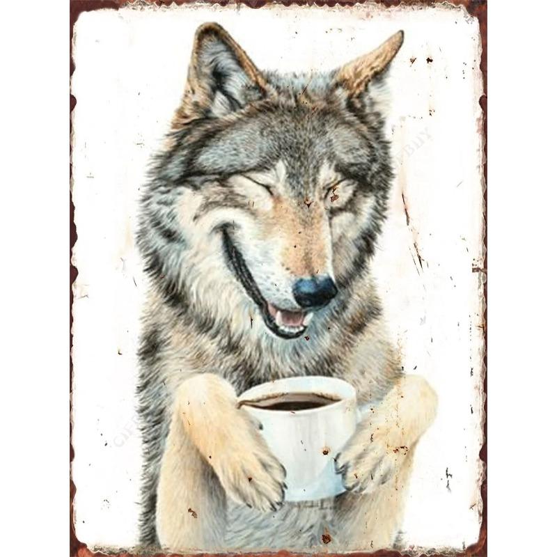 Vintage Bear In Retro Clothing Metal Tin Sign Wall Decor 20x30cm