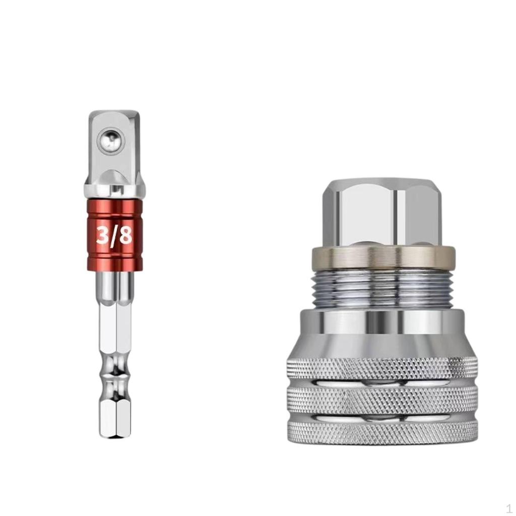 Adjustable Socket Adapter Knurled with Hex Shank Versatile Tool for Handymen,