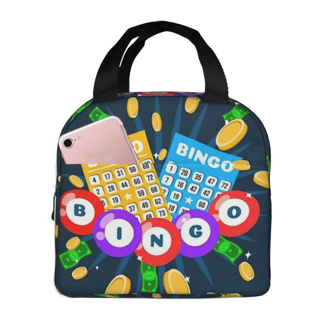 Funny Bingo Game Insulated Lunch Bag for Kids School Cooler Thermal Food Box Tote Portable Lunch Boxes Container