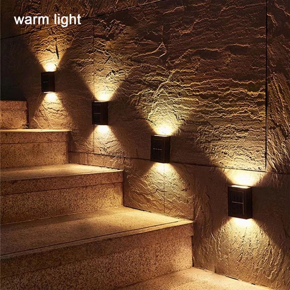 2Pcs Waterproof Solar Wall Light Solar Powered Decorative Light Solar Garden Light Up Down Lighting LED Solar Light