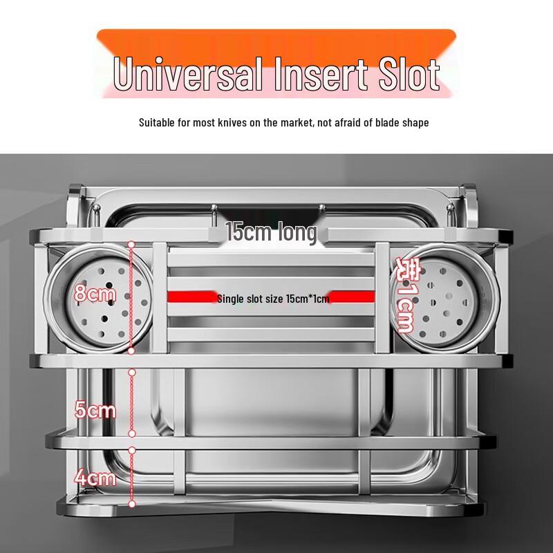 Bieying Heightened Wall-Mounted Kitchen Knife & Chopping Board Rack