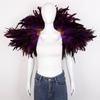 Veer Sjaal Cape Schouderomslag Gothic Veer Shrug Poncho Gouden Kraag Halloween Cosplay Kostuum voor Volwassenen Vrouwen