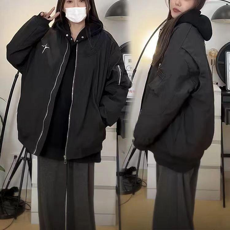 Women's Trendy American High Street Thin Bomber Jacket: Spring & Autumn Couple Baseball Coat