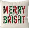 Christmas Pillowcase Linen Print Elk Snowman Home Decoration Sofa Cushion Cover