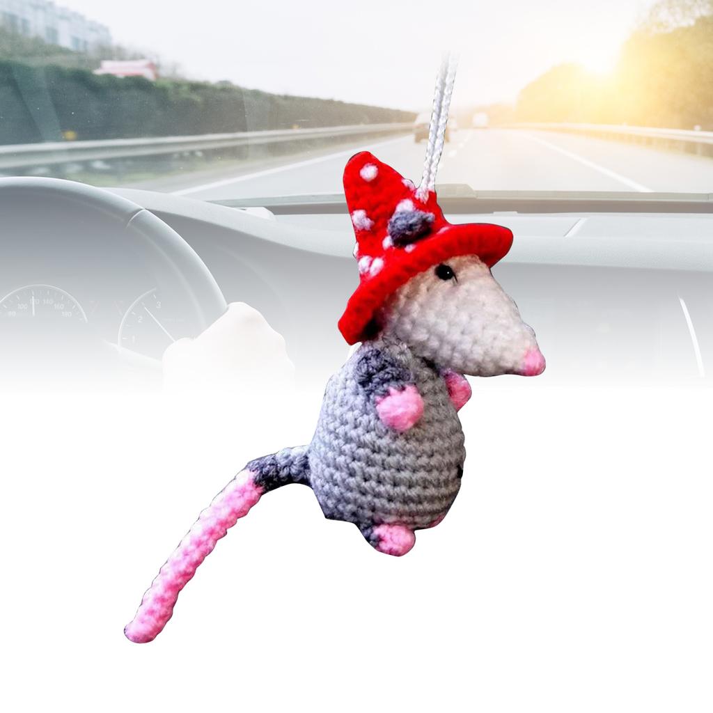 Possum Car Hanging Ornament Cute Screaming Opossum Mirror Accessory Decor Rearview Interior