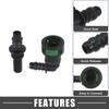 A ABSOPRO Car Fuel Line Hose Quick Release Connector Kit 90 Degree 11.8mm SAE To 5/16" 8mm Hose Plastic Green