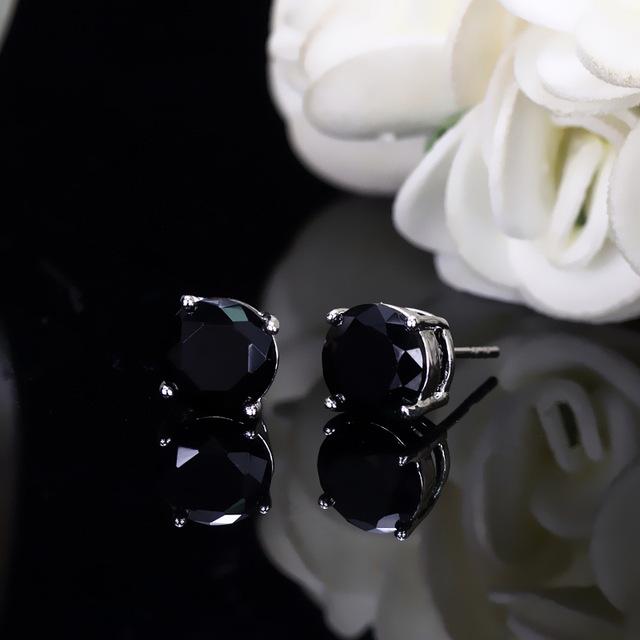 

Cute Female Crystal Round Stone Wedding Jewelry Mystic Rainbow Fire Blue Green Zircon Double Earrings For Women