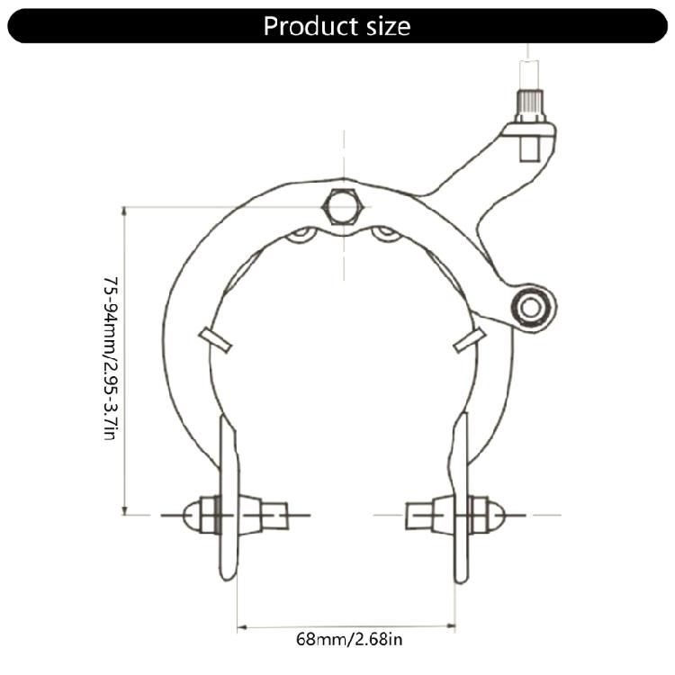 Outdoor Bicycles Side Pull Brake C Calipers Bicycles Rims Long Arm Clamp Hanging Aluminum Alloy For Bicycles Cycling