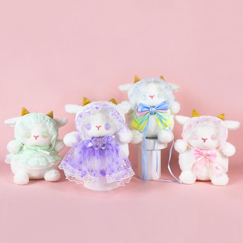 Lolita Little Lamb Plush Toy - Cute White and Pink Adorable Doll, Perfect Girls' Birthday Gift