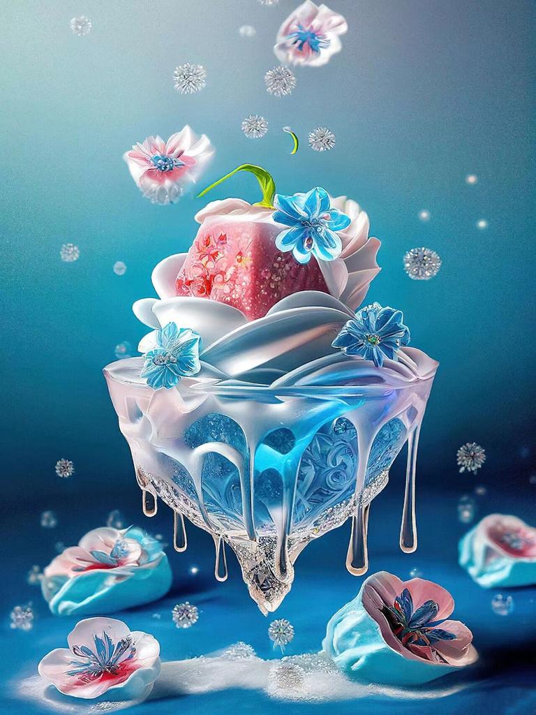 DIY Diamond Embroidery Ice Cream Diamond Mosaic Flower Cross Stitch Set Painting Glass Landscape Wall Decor