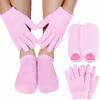 Moisturizing Gel Sock Glove Set for Hand and Foot Skin Whitening, Beauty Spa Treatment, Moisturizing Cool Soft Cotton Heel Bootie Socks for Dry, Crack