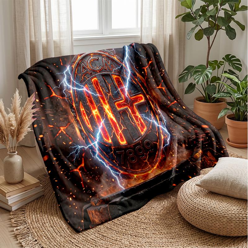 AC Milan Theme blanket Soft Flannel Blanket Plush Throw Blanket Cozy Sofa Bed Blanket for Home Decor