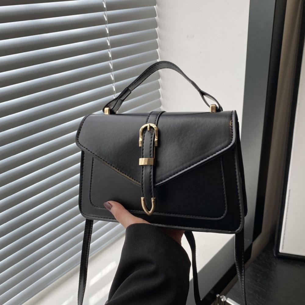 Portable Versatile Shoulder Bag PU Leather Ladies Handbags Simple Minimalist Crossbody Bag  Gift