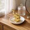 Elephant Jewelry Tray Glossy Finish Ceramic Dish Smooth Band Holder