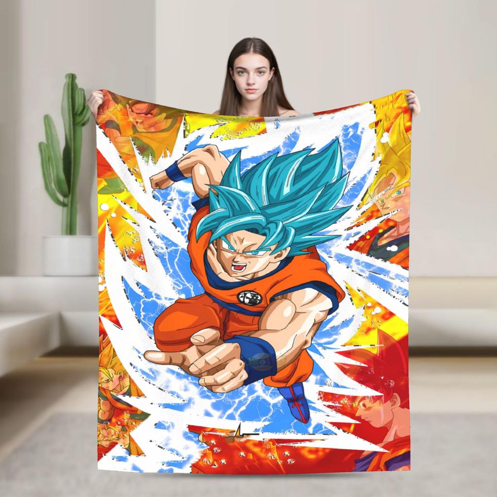 D-Dragons Ball Anime Flannel Blanket Super Soft Throw Blanket for Home Decor Decorative Street Trend Bedspread Sofa Bed Cover